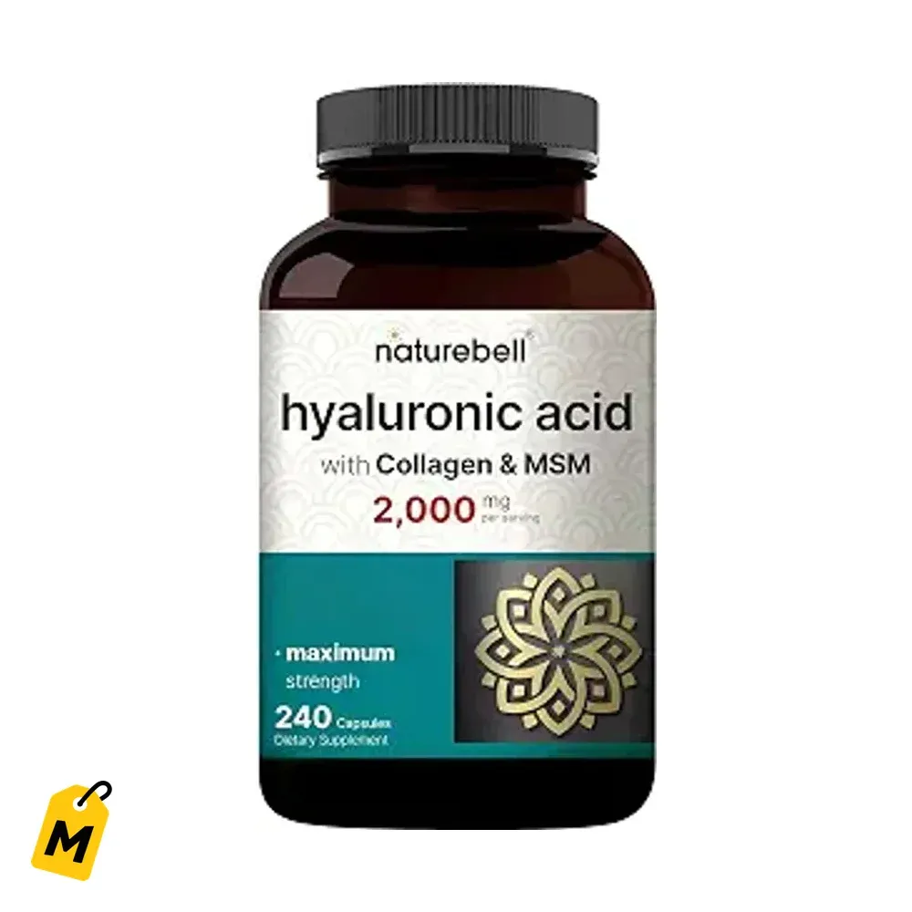 Acido Hialuronico NatureBell 2000mg con Colageno y MSM - Piel Pelo Unas Articulaciones