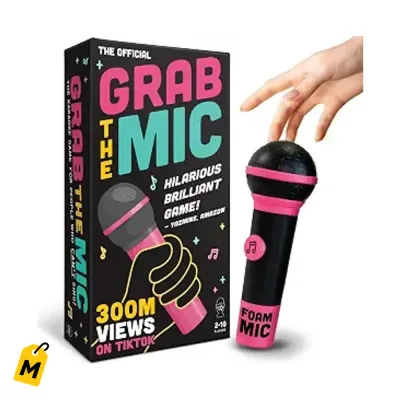 Agarra El Microfono Juego Karaoke Pa Cantantes Malos Con Mic Espuma Fiesta Familiar