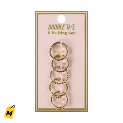Anillos Double Take x5 Paquete Para Brillar y Combinar Facil