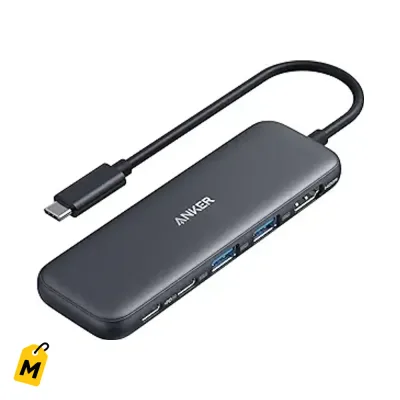Anker Hub USB C 5 en 1: HDMI 4K, USB-C y USB-A rapidos para tu MacBook y mas
