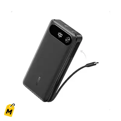 Anker Power Bank 20000mAh con Cable USB-C Negro - Carga to rapido y sin lio