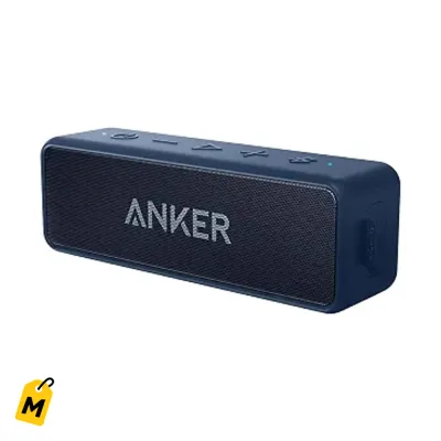 Anker Soundcore 2 Bocina Bluetooth Portatil Sonido Stereo IPX7 Bajos 24H Azu Marino