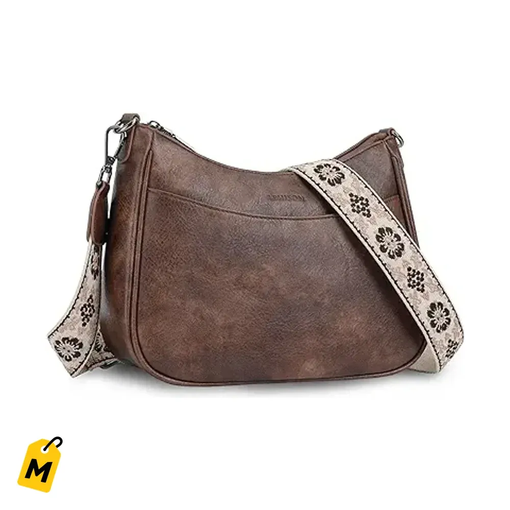 APHISON Cartera de Cuero Chula Cruzada con Correa Ajustable