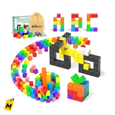 Apluses 54 Bloques Magneticos Juguete Educativo Ninos 3+ Colores Vivos