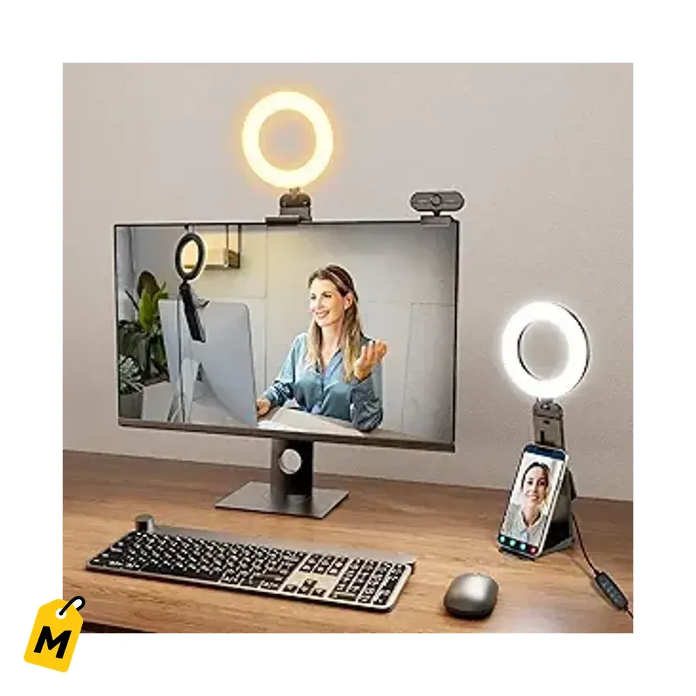 Aro de Luz LED Evershop pa Laptop y Escritorio - Clip On - Pa Videollamadas y Selfies
