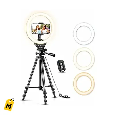 Aro de Luz Sensyne con Tripode 50 pulgadas pa Celular - 3 Colores y 10 Brillos