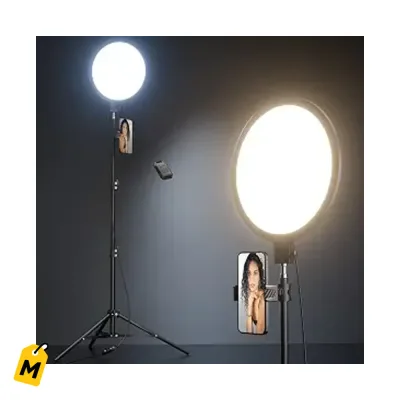 Aro de Luz Weilisi 10.5in con Tripode 69in y Control Remoto para Videos y Selfies