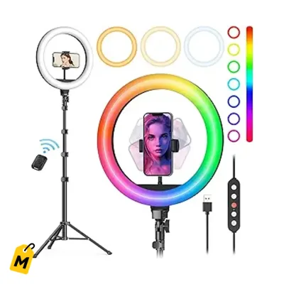 Aro de Luz Weilisi 10" con Tripode 72" y Soporte Celular - Pa selfies, TikTok y mas