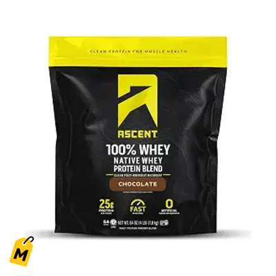Ascent Proteina Whey 100% Aislada Chocolate 4lb - Post Entreno, Sin Vainas Raras