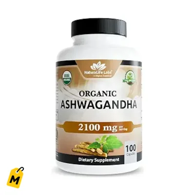 Ashwagandha Organica NaturaLife Labs 2100mg - Full Spectrum, 100 Capsulas Veganas