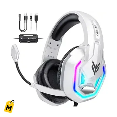 Audifonos Gamer BENGOO con Sonido 7.1, Microfono y Luces RGB pa to la consola