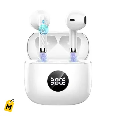 Audifonos Jxrev Bluetooth 5.4 Inalambricos | LED, Sonido Nitido, 40H, IP7 Agua