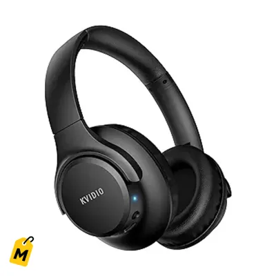 Audifonos KVIDIO Bluetooth Diadema: 65 Horas, Microfono, Sonido Estereo HiFi, Plegables