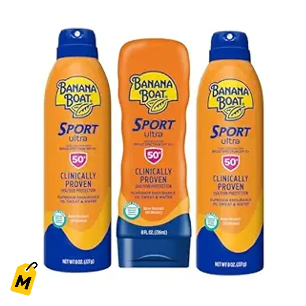 Banana Boat Sport Ultra SPF 50 Pack 3: 2 Sprays y 1 Locion. Proteccion que no te abandona.