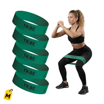 Bandas de Resistencia de Tela Set de 5 Pa Piernas y Gluteos | 5 Niveles Pa Entrenar Duro