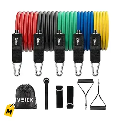 Bandas de Resistencia VEICK: Tu Gym Completo en Casa, de 10 a 150 LBS