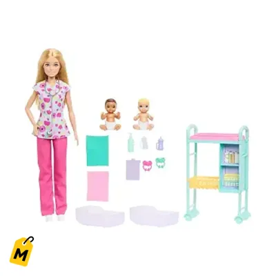 Barbie Doctora de Bebes con 2 Muñecas y Consultorio - Juega a Ser Doctora!