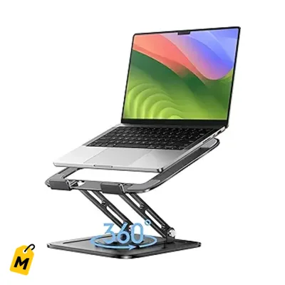 Base LOXP Ajustable pa Laptop y Computadora Giro 360 Plegable Ergonomico (10-16 pulg) Negr
