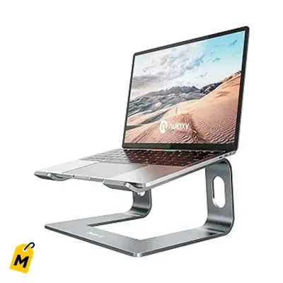 Base Nulaxy de Aluminio pa Laptop 10-16 pulg Ergonomica Antideslizante y Ventilada