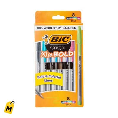Bic Cristal Xtra Bold Boligrafos 8 Colores Vibrantes Pa' Escribir Nitido