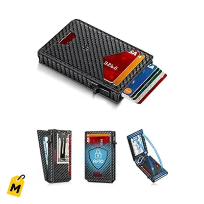 Billetera Inteligente Pa Hombre - Fina, Anti-RFID, Clip, Ventana ID - Pa 9-13 Tarjetas