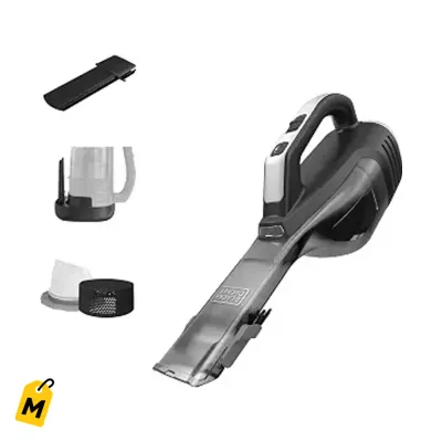 BLACK+DECKER Aspiradora de Mano Inalambrica con Luz LED Pa el Carro y la Casa