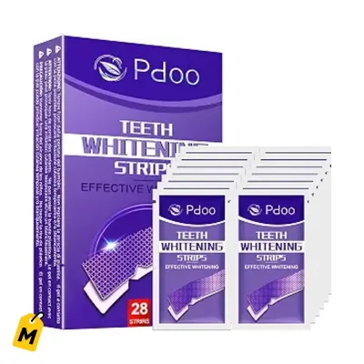 Blanqueador Dental Morado 28 Tiras - Dientes Blancos en 14 Dias, Sin Sensibilidad