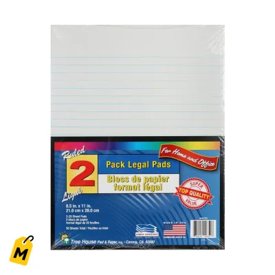 Blocks de Notas Amarillos Rayados Dollar Tree - Paquete Grande de 4