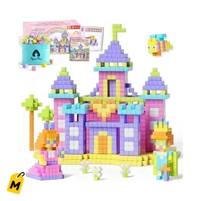 Bloques Magneticos 65 Pzas Color Macaron - Juguete Educativo STEM para Ninos