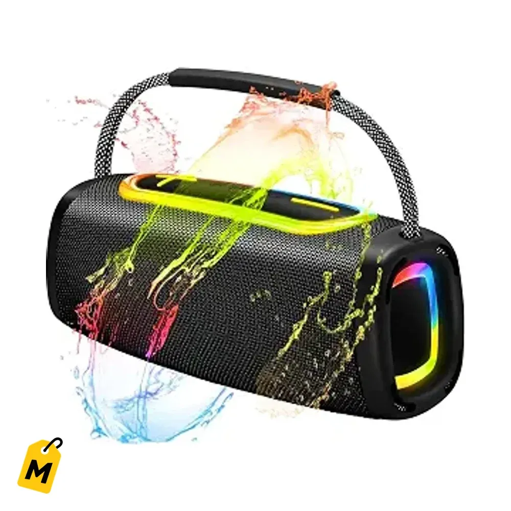 Bocina Bluetooth 60W Sonido Duro IPX7 40H Bateria TWS Luces RGB Pa la Casa Fiesta Playa