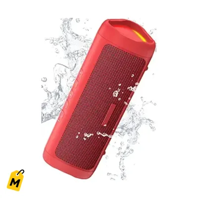 Bocina Bluetooth BolaButty Roja, Sonido HD 20W, Portatil, 24H Musica, Resistente Agua IPX5