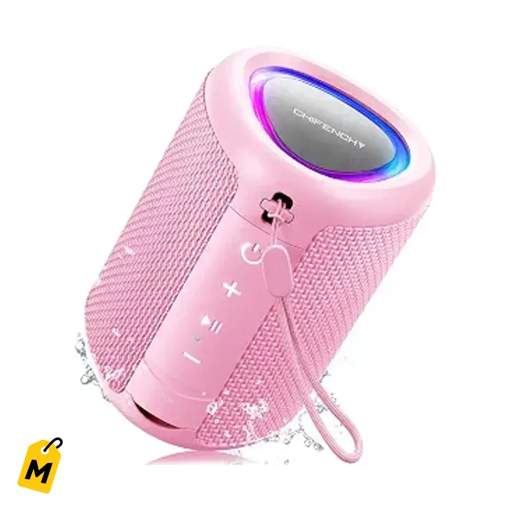 Bocina Bluetooth Portatil CHIFENCHY: Sonido Nitido, Luz, Agua, Bateria Full, Pa la Playa