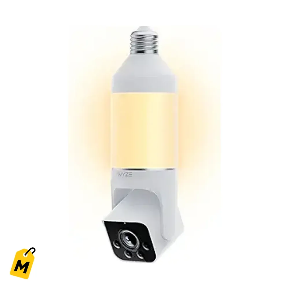 Bombillo Camara WYZE 2K HD Vision Nocturna Color, Sirena, Alexa y Google