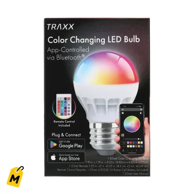 Bombillo LED Traxx Colores y Ambiente con Control Remoto