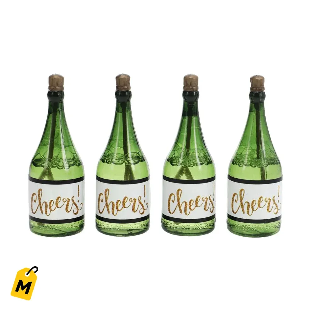 Botellitas de Champan con Burbujas, Paquete de 4, Pa la Gozadera!