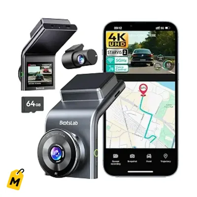 BOTSLAB G300 Plus Camara Doble 4K Delantera Trasera Control Voz WiFi GPS Vision Nocturna