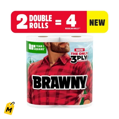 Brawny Papel Toalla Premium 3 Capas, Corta a tu Medida, Caja 12 Unidades