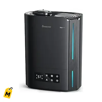 BREEZOME Humidificador 6L, Hab Grande y Bebe, Difusor Aceites, Niebla Fria, 60H, Silencios