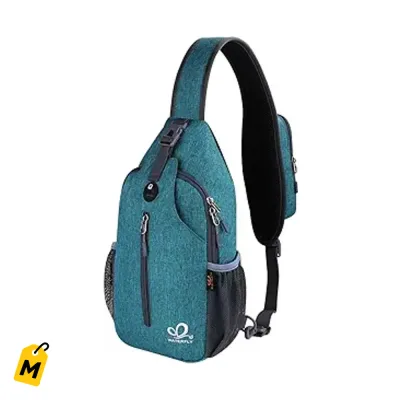 Bulto Bandolera WATERFLY Pa Viajes y Caminatas Azul Turquesa
