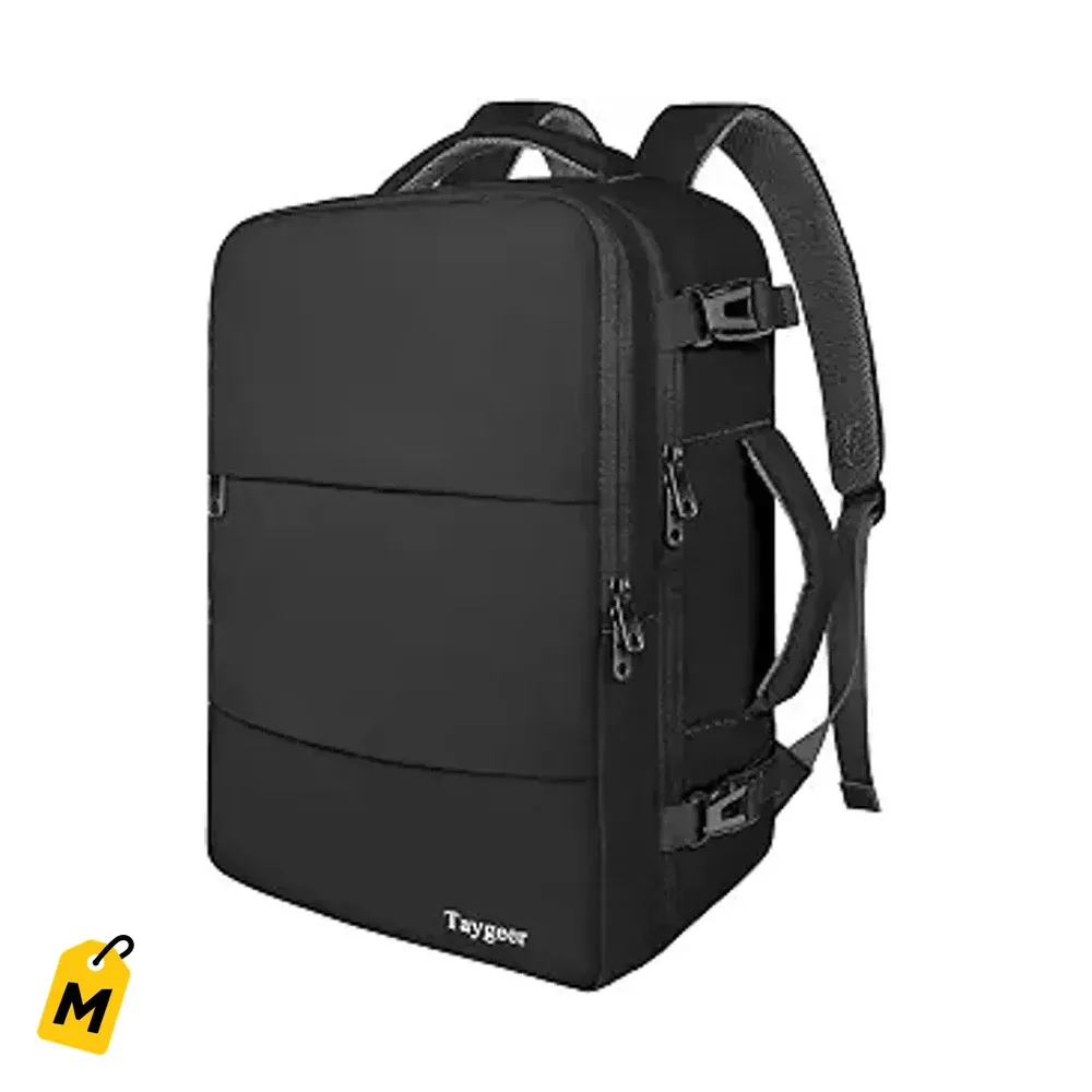 Bulto Taygeer Viajero pa Hombre Laptop 15.6 Avion Bolsillo Botella Negro