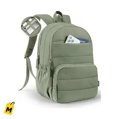 Bulto Uselike de Viaje y Laptop 15.6 pa Mujer, Acolchado, Chulo y Resistente (Verde Salvia