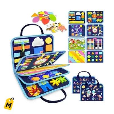 Busy Board Montessori para Ninos Juguete Sensorial Educativo y Portatil