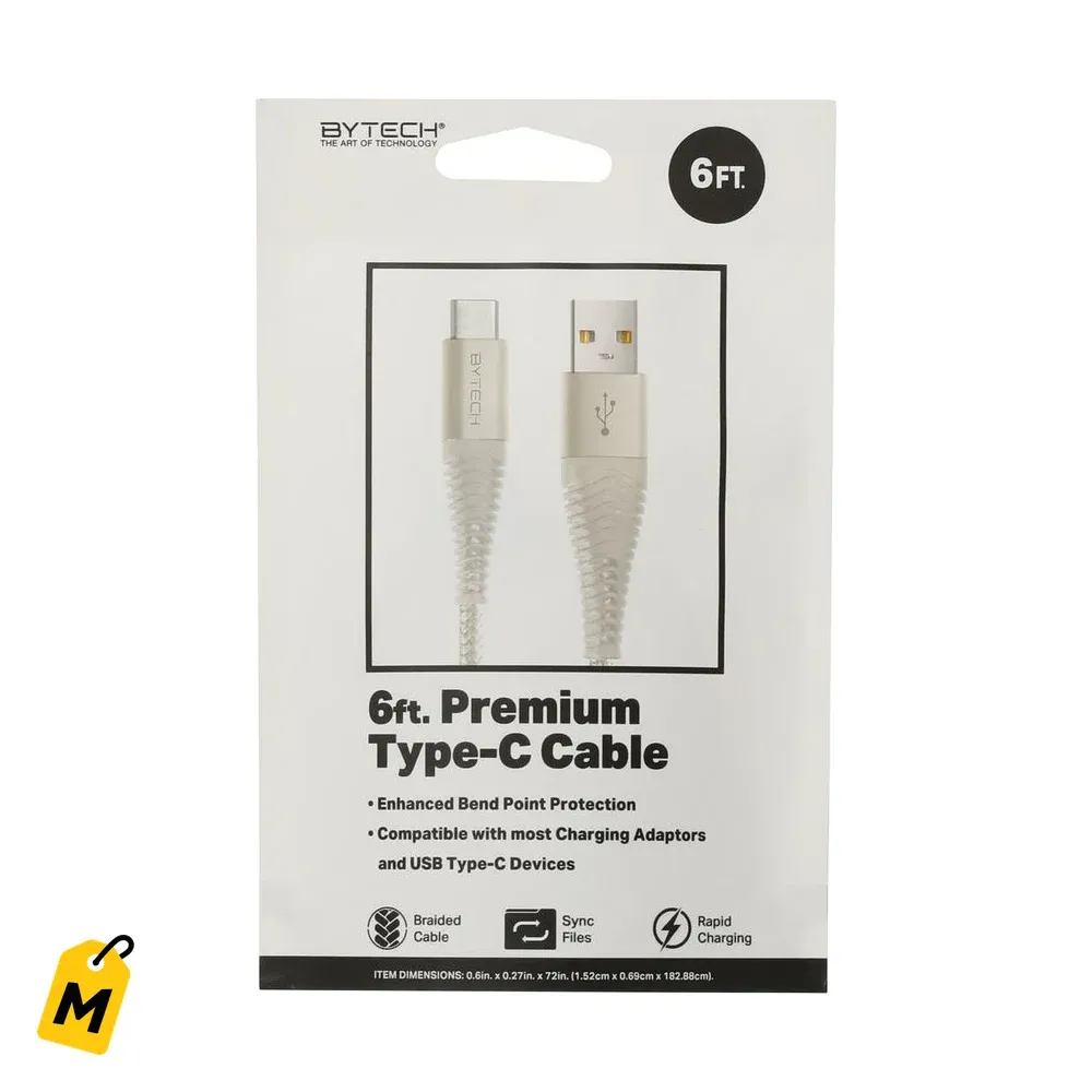 Cable USB-C a USB-A Trenzao 6 Pies Premium pa Cargar y Pasar Data
