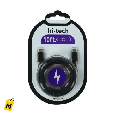 Cable USB-C a USB-C Hi-Tech 10 pies Carga rapida y sin estres