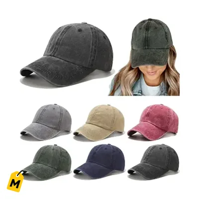 Cachucha Vintage Lavada Desgastada Unisex Estilo Casual