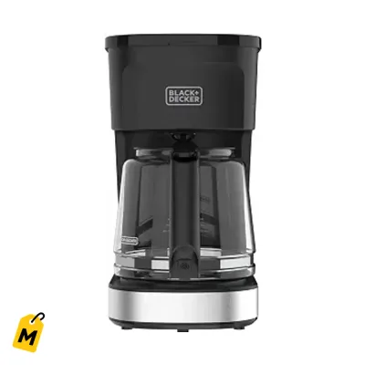 Cafetera BLACK+DECKER 12 Tazas - Chorro Vortex, Sirvete Rapido y Mantiene Caliente