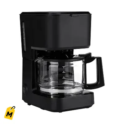 Cafetera de Goteo Amazon Basics 5 Tazas, Jarra de Cristal, Apagado y Pausa Auto, Negro Mat