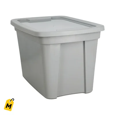 Caja Organizadora Clasica Gris con Tapa - Paquete de 9