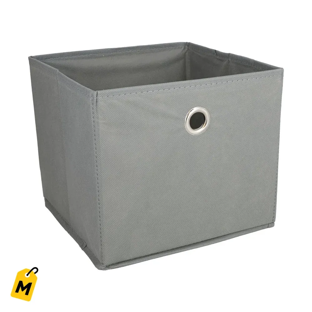 Caja Organizadora Gris con Ojales para Closet