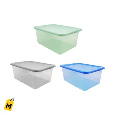Cajas Organizadoras con Tapa Segura 14 qt Paquete de 18 Unidades